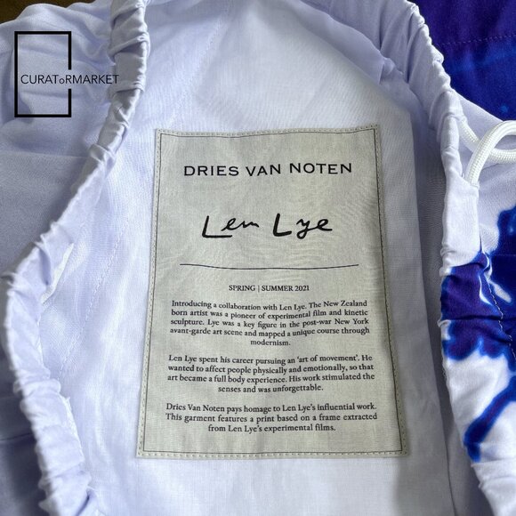 Dries Van Noten: EU46 Piper Psychedelic Palm Len Lye Print Graphic Short SS21 - Picture 5 of 13